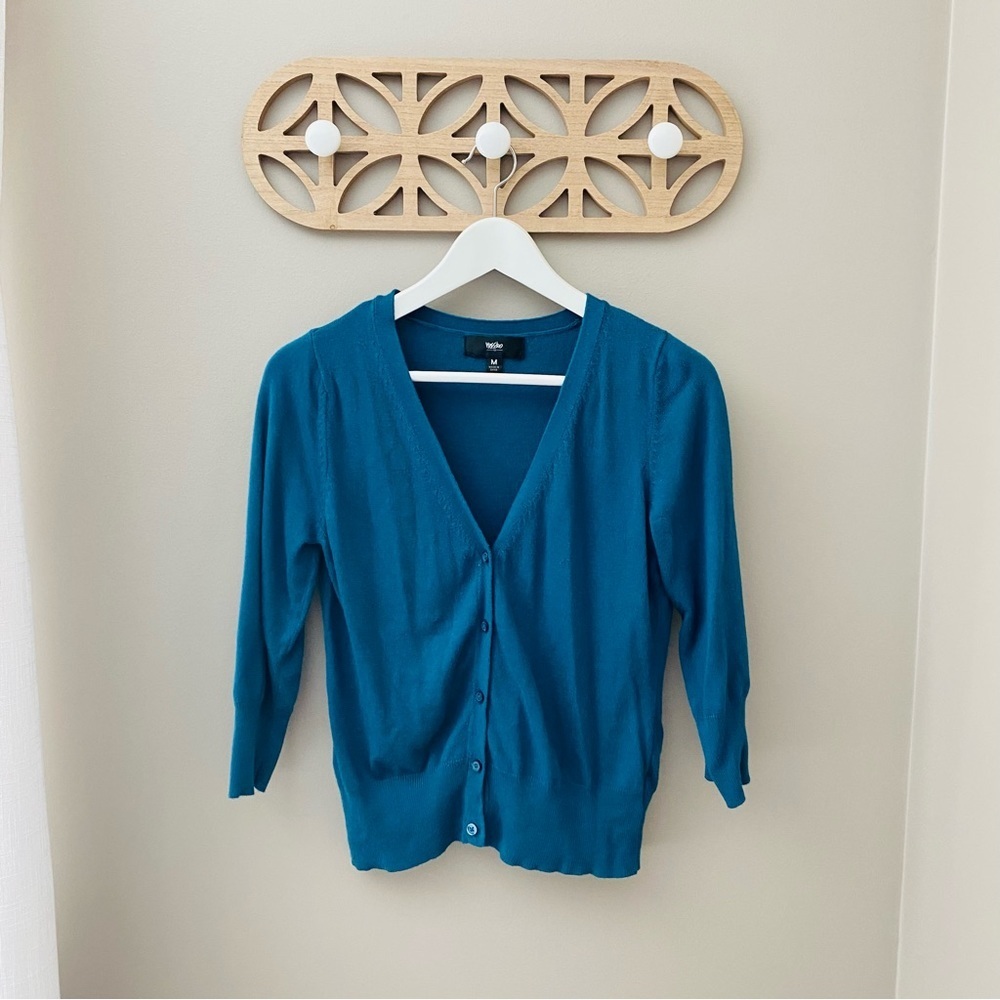 Mossimo Supply Co. Button Up Cardigan Blue/Green Sz Medium